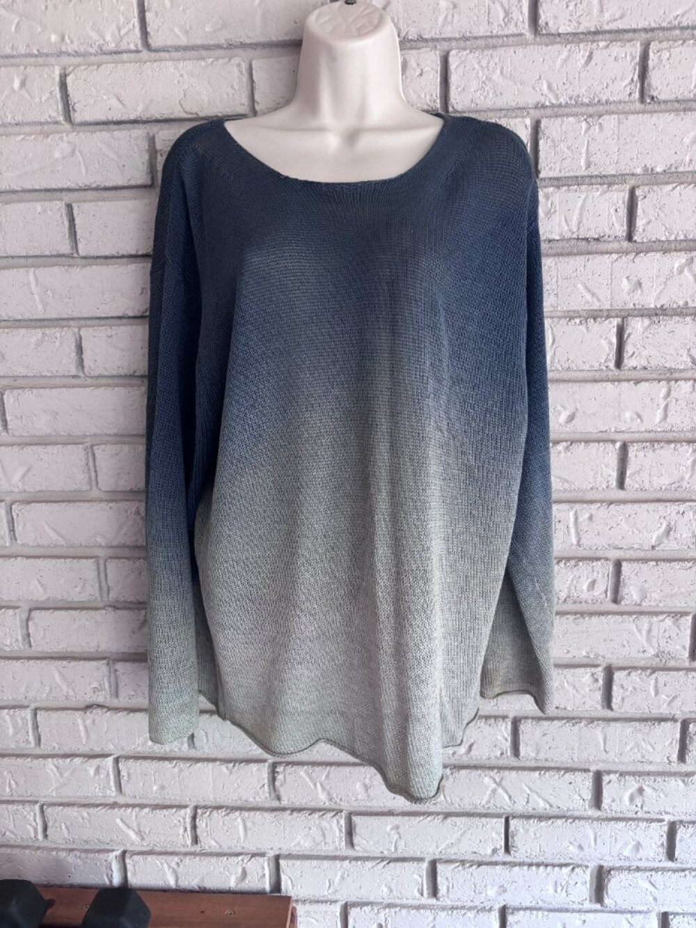 Donna Karan Women’s Open Knit Ombré Sweater Large